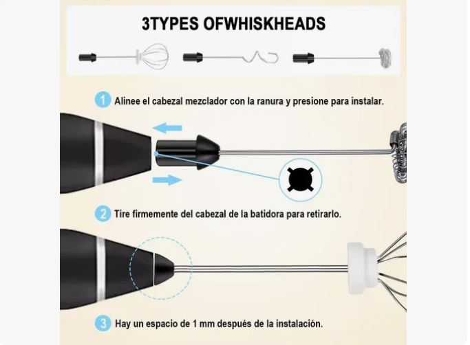 Mezclador Café Espumador Leche Recargabl