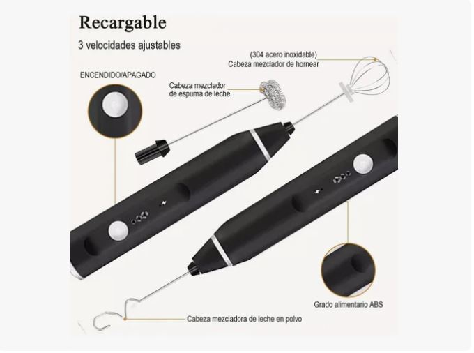 Mezclador Café Espumador Leche Recargabl