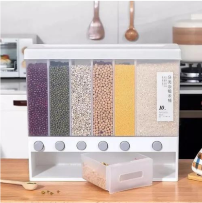 Dispensador de granos con 6 divisores