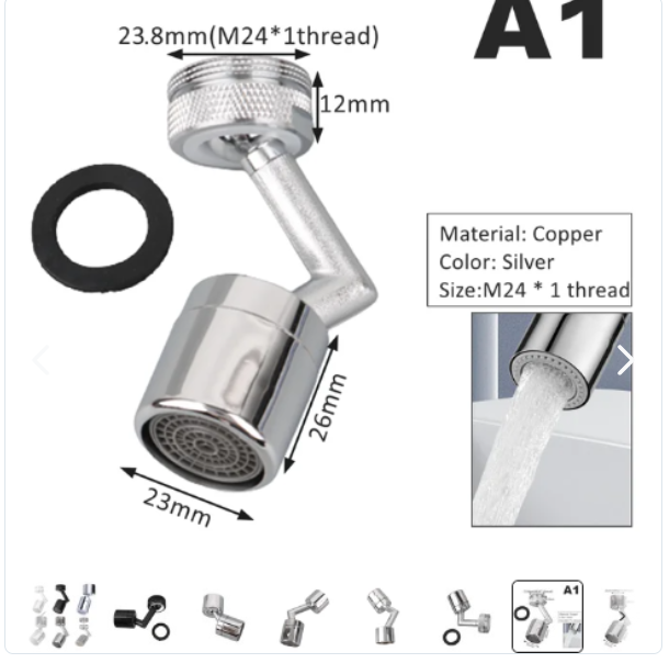 Grifo Ahorrador De Agua 720° Metalico