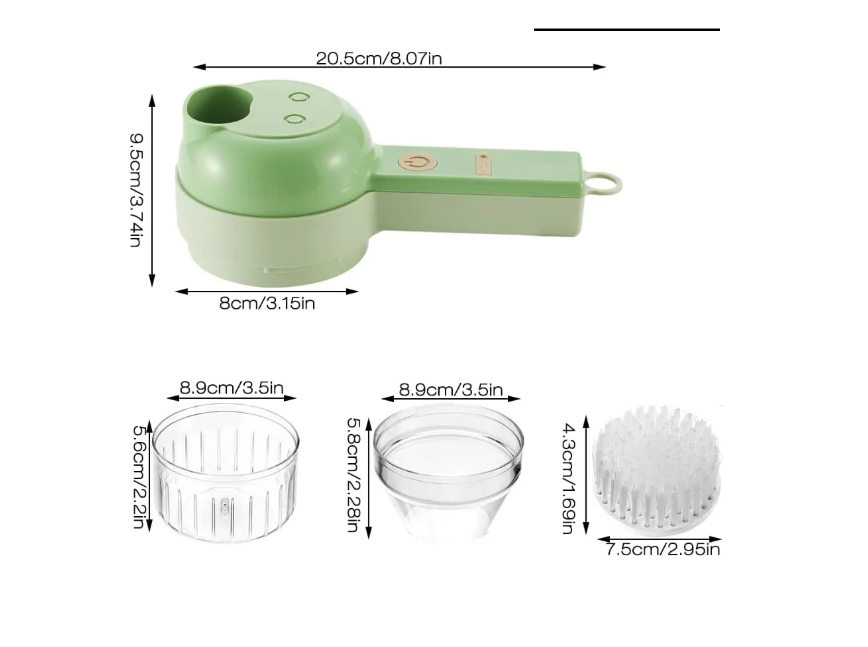 Picador 4en1 Eléctrico De Alimentos Portátil Inalámbrico