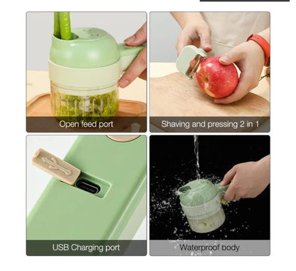 Picador 4en1 Eléctrico De Alimentos Portátil Inalámbrico